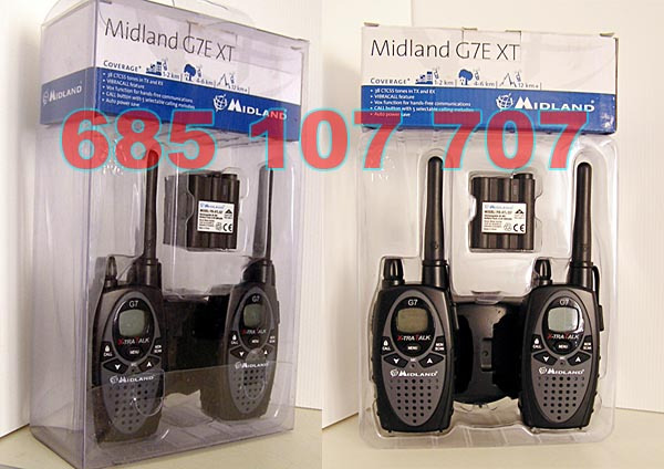 Pareja Walkie Talkie Midland G7E XT modificado 16 Km