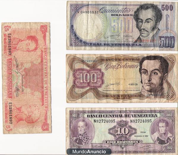4 billetes de venezuela bolivares