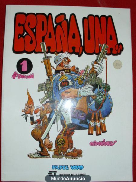 IMPECABLE Lote 5 volumenes Comics Papel vivo.Año 1982. de Ediciones de la Torre. Por Gimenez.