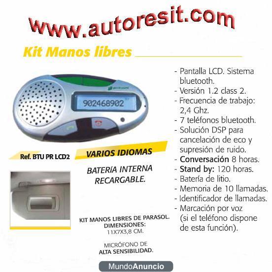 MANOS LIBRES BLUETOOTH, AUTORESIT KIT MANOS LIBRES BLUETOOTH. SISTEMA MANOS LIBRES POR BLUETOOTH, ACCESORIOS MANOS LIBRE