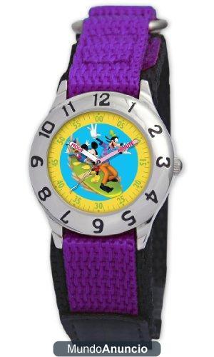 Disney 0803C038D009S504 - Reloj para niños de cuarzo, correa de textil color lila