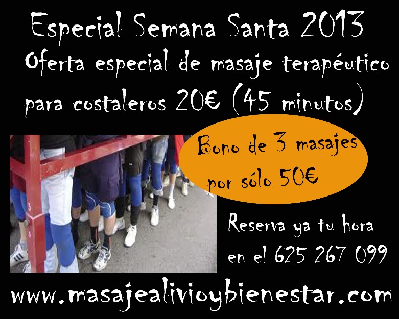 Oferta Quiromasaje Terapéutico especial Semana Santa