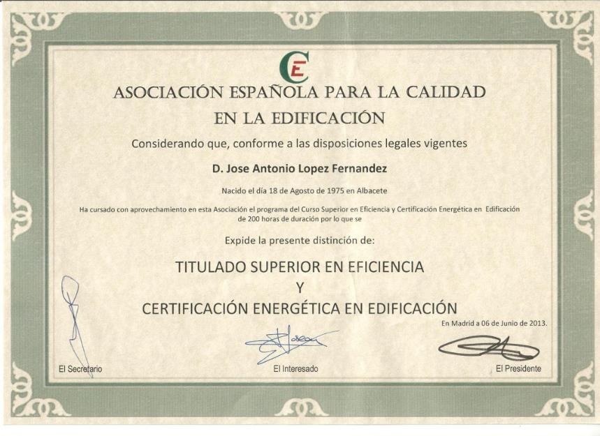 Certificados de eficiencia energetica Albacete