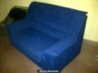 sillon de dos plazas de color azul de piel de melocoton - mejor precio | unprecio.es