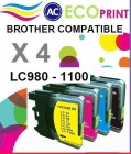 Pack 4 cartuchos compatibles BROTHER LC980 / 1100 - mejor precio | unprecio.es