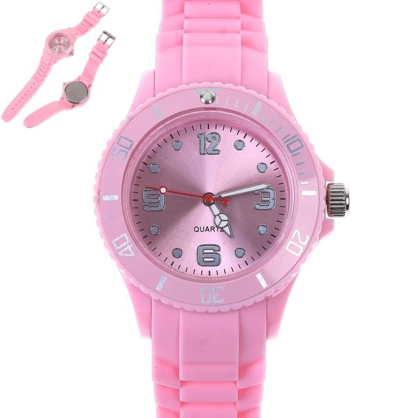 Reloj unisex de silicona rosa