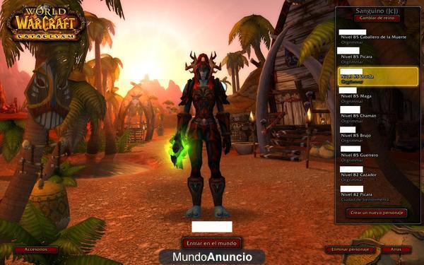 Cuenta wow 7 pj´s lvl 85