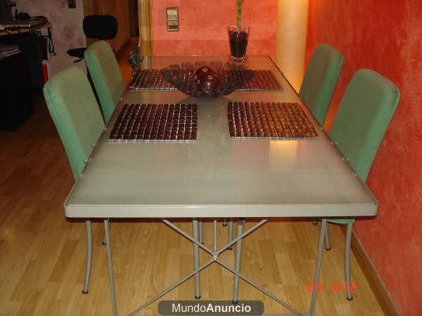 Mesa comedor cristal + regalo 4 sillas