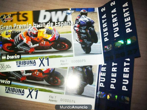 Entradas GP Jerez Abono 27, 28 y 29 Abril 2012 TRIBUNA X1