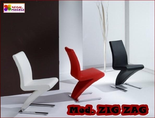 SILLA DE DISEÑO TAPIZADA MOD.ZIG ZAG