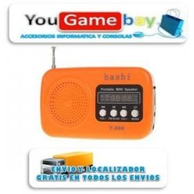 Mini Reproductor recargable MP3 Music altavoz FM/USB/SD/MMC/TF ranura:Naranja