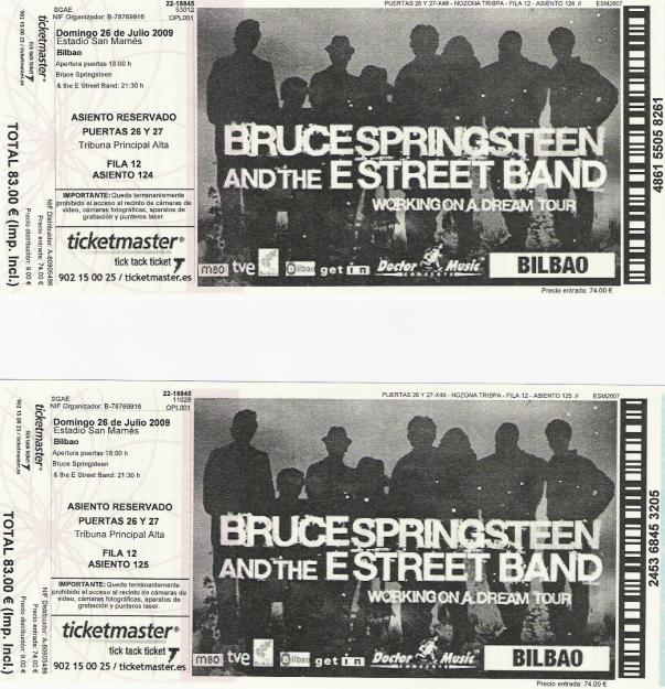 Entradas Tribuna Springsteen Bilbao