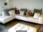 sofá chaise-longue de diseño en piel blanca + ottoman. - mejor precio | unprecio.es