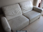 SOFA PIEL CREMA, CON TRANSPORTE - mejor precio | unprecio.es