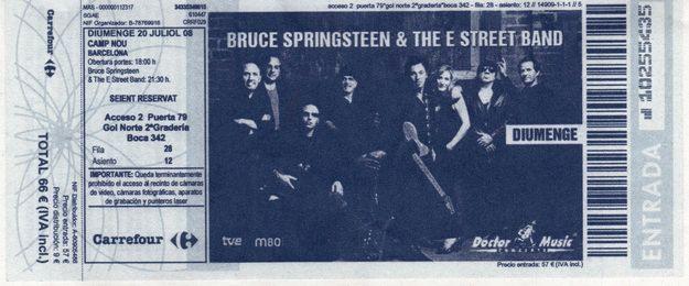 Entrada Bruce Springsteen Barcelona 20 de juliol