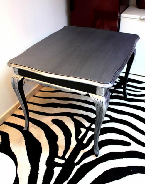 MESA COMEDOR 120X90CM DECAPADO PLATA/NEG