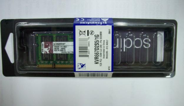 MEMORIA RAM NUEVA PARA PORTATIL - Kingstong 1 GB - SO DIMM de 200 espigas - DDR II - 667 M