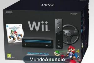 Wii negra Mario Kart Wii Pack en caja original