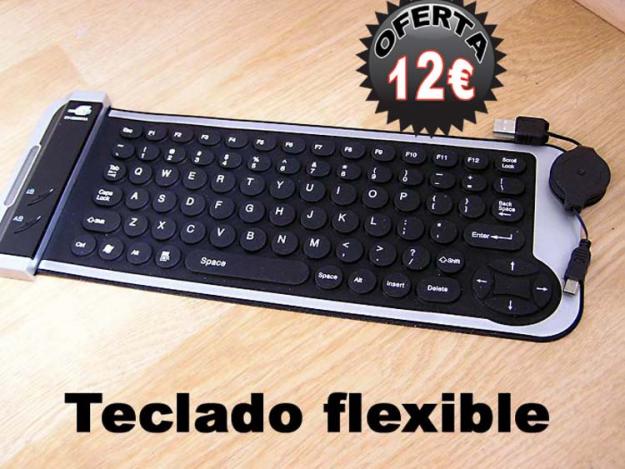 Teclado flexible de caucho color negro conexión USB