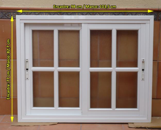 Ventana corredera de aluminio lacado en blanco