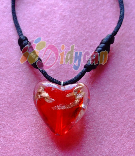 Colgante Corazon Heart Red Cristal Murano