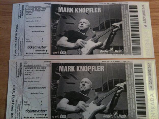 Entradas Pista Mark Knofler Bilbao