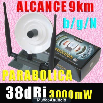 Adaptador wifi Kasens 3000mW antena 38 dB