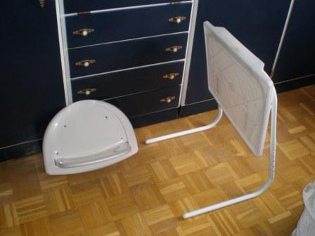 Silla ducha minusvalido y mesa plegable