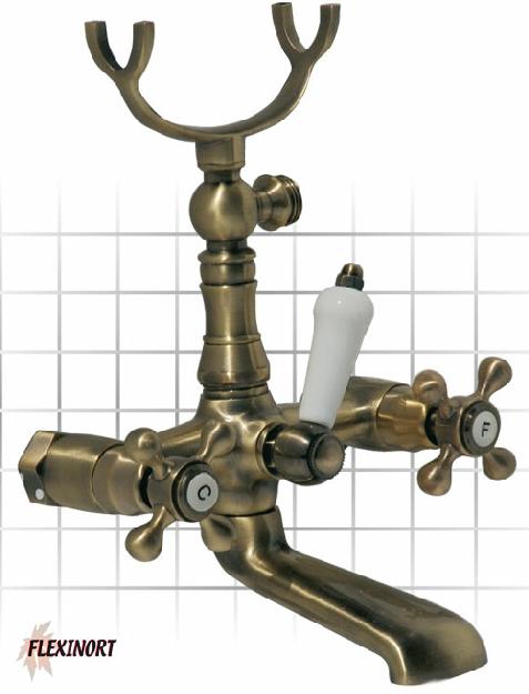 Flexinort - Grifería de Baño-ducha rústica bronce 3003BR