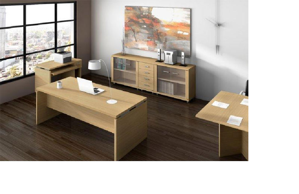 Mesas para despachos de oficinas nuevas colecciones LK madera y cristal