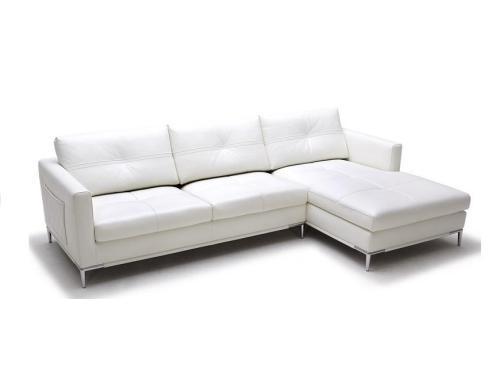 Sofá chaise longue piel italiana color Blanco. Nuevos