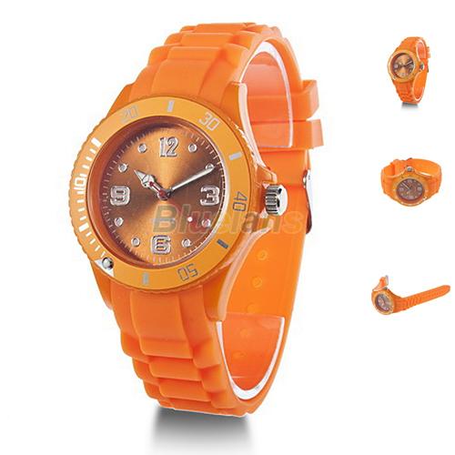 Reloj unisex de silicona naranja