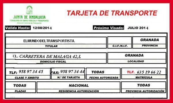 Tarjetas de transportes compra venta  gestion y asesoramiento 635 19 66 22