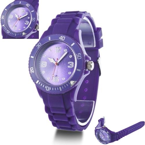 Reloj unisex de silicona lila