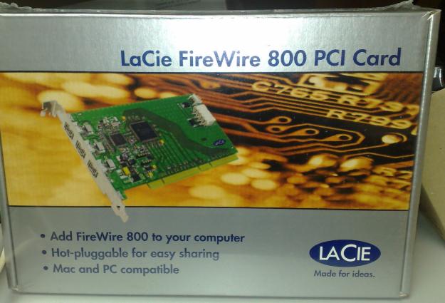 Vendo tarjeta LACIE FIREWIRE 800 PCI 3 PUERTOS
