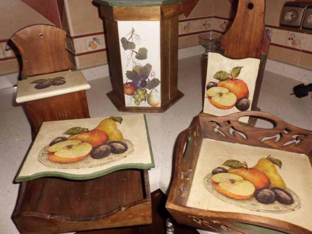 juego de adorno para la cocina pinttado a mano