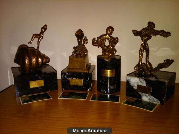 SALVADOR DALI --- 4 Esculturas en Bronce /Certificados Autenticidad De 1982