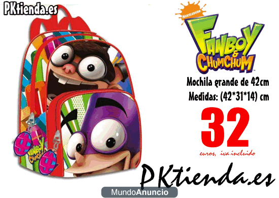 MOCHILA 42 CM FANBOY Y CHUM CHUM