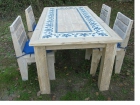 Mesa de madera reciclada con azulejos - mejor precio | unprecio.es