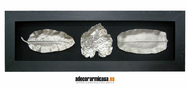 Cuadro Tres Hojas de Plata