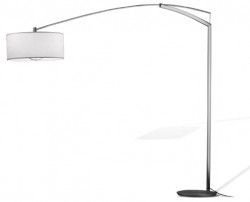 Vibia Balance Lámpara de pie - Níquel mate pantalla algodón - iLamparas.com