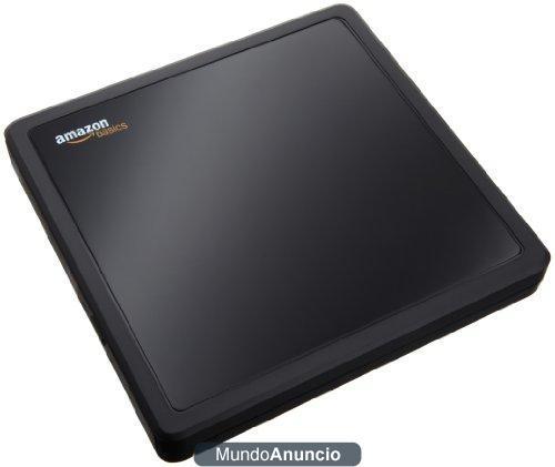 AmazonBasics - Disco óptico externo grabadora de DVD (8x, USB 2.0), color negro