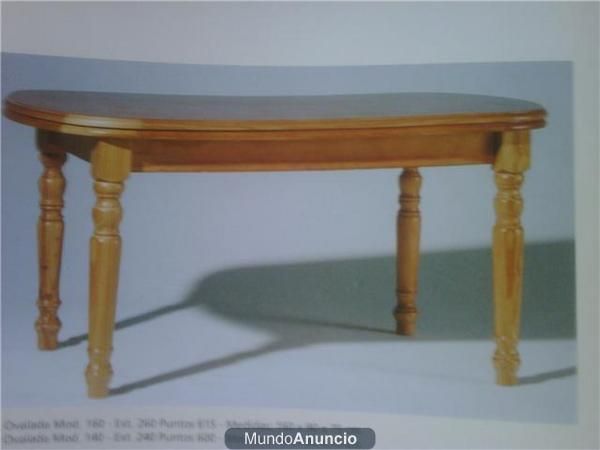 MESA DE PINO OVALADA EXTN. COMPLETAMENTE NUEVA DE FABRICA