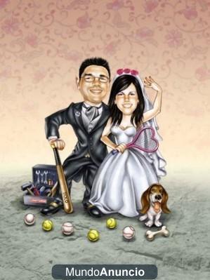 INVITACIONES DE BODA CON TU RETRATO CARICATURIZADO