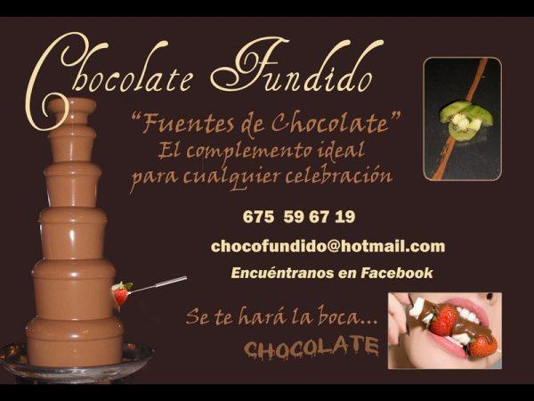 Chocolate Fundido, fuentes de chocolate, para eventos ,en el norte de España.