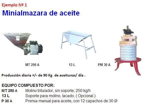 minialmazara, mini almazara, prensa aceite, molino aceitunas