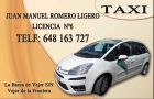 Taxi vejer juanma tlf 648163727 - mejor precio | unprecio.es