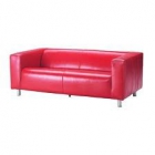 300 € - sofa piel rojo impecable ikea kipplan (barcelona) - mejor precio | unprecio.es