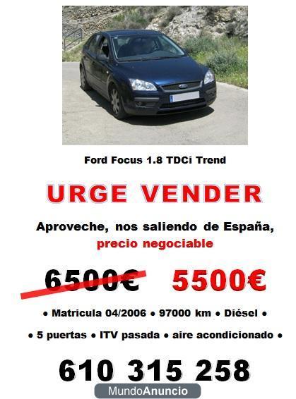 Aproveche, Urge vender - Ford Focus 1.8 tdci trend - Zaragoza