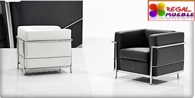 SILLON DE DISEÑO EN PIEL MOD.LETI BLANCO O NEGRO